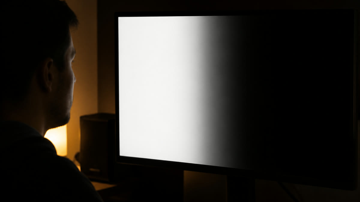 A desktop monitor showing a high-contrast moving edge that looks soft and motion-blurred instead of sharp.