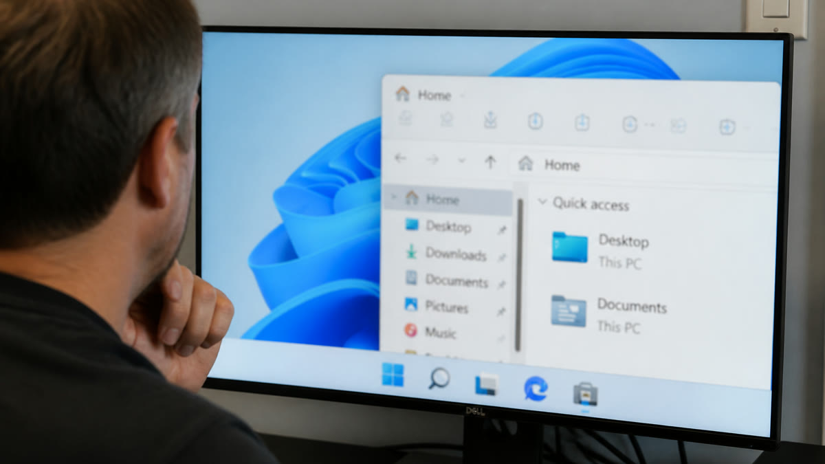 A 4K desktop with oversized blurry UI scaling where icons and window chrome look soft and wrongly sized.